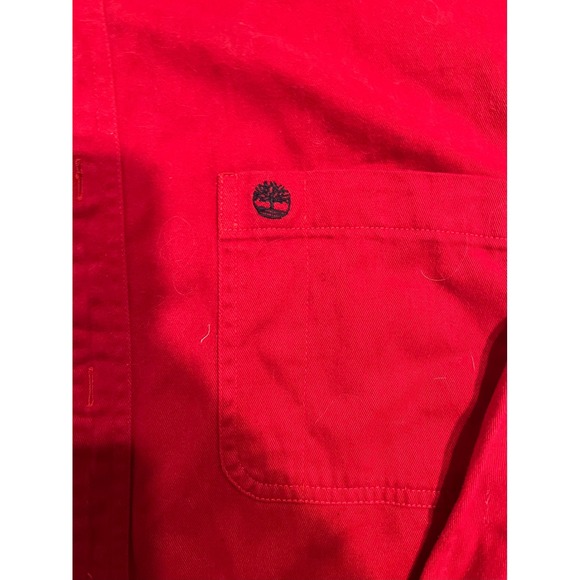 Timberland WeatherGear Men's Red Rugged Fit Long Sleeve Button Down Shirt Large - Picture 2 of 4